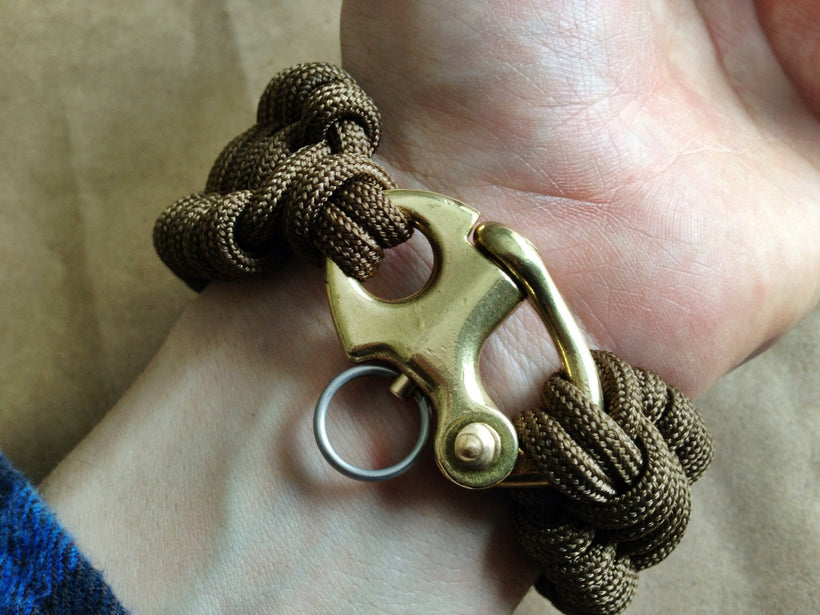 Bronze Snap Shackle Full Weave Bracelet