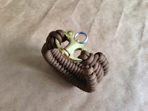 Bronze Snap Shackle Full Weave Bracelet